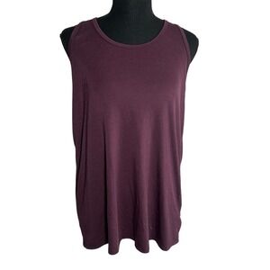 Athleta Women's Tank Top Criss Cross Back Sleeveless Burgundy Size L